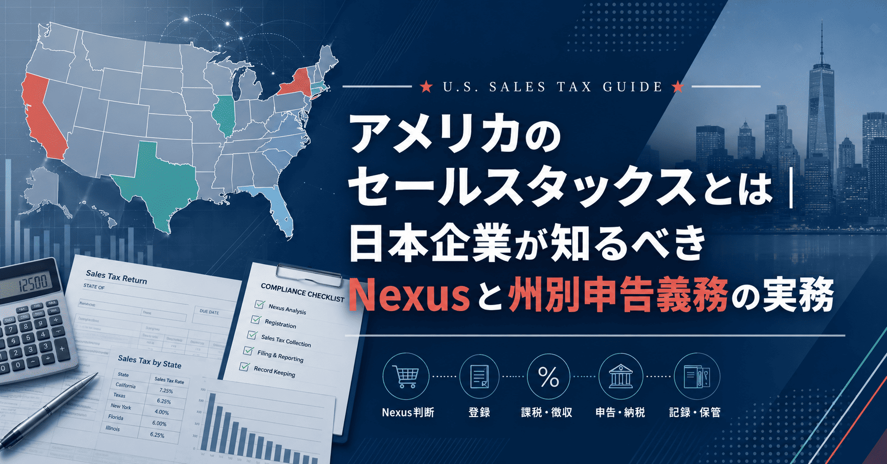 アメリカのセールスタックスとは｜日本企業が知るべきNexusと州別申告義務の実務